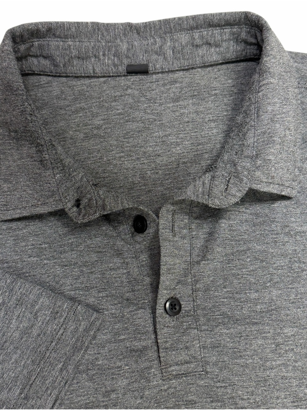 Lululemon Polo Shirt Mens Large Grey Evolution Performance Stretch Golf Athletic